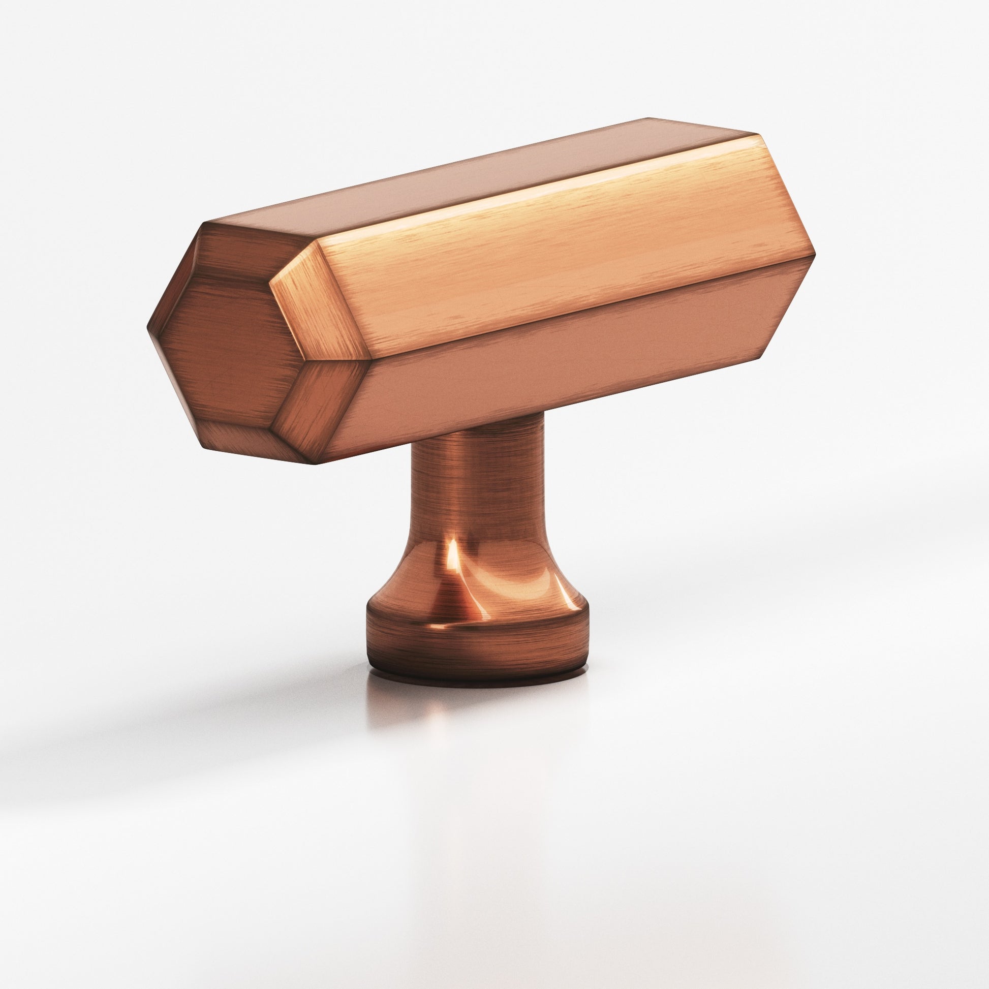 Colonial Bronze Series 320 2" Hexagonal Cabinet T-Knob With Flared Post Antique Copper / 2"