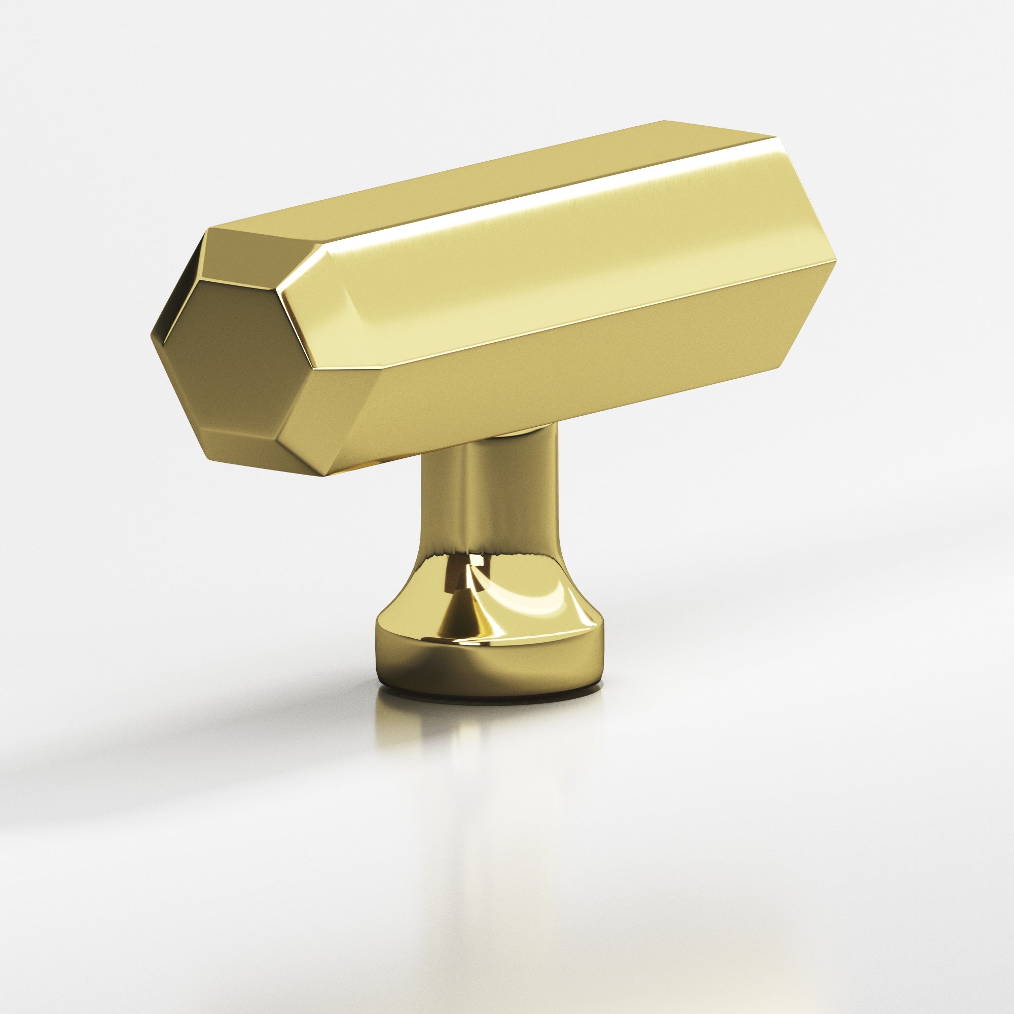 Colonial Bronze Series 320 2" Hexagonal Cabinet T-Knob With Flared Post Polished Brass / 2"