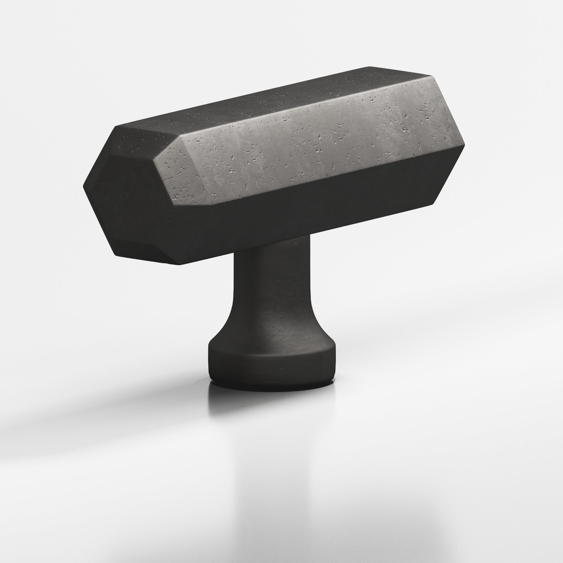 Colonial Bronze Series 320 2" Hexagonal Cabinet T-Knob With Flared Post Distressed Satin Black / 2"