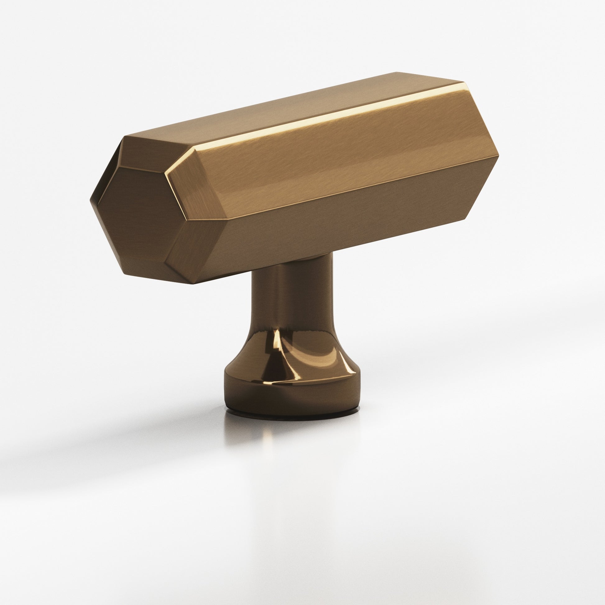 Colonial Bronze Series 320 2" Hexagonal Cabinet T-Knob With Flared Post Light Statuary Bronze / 2"