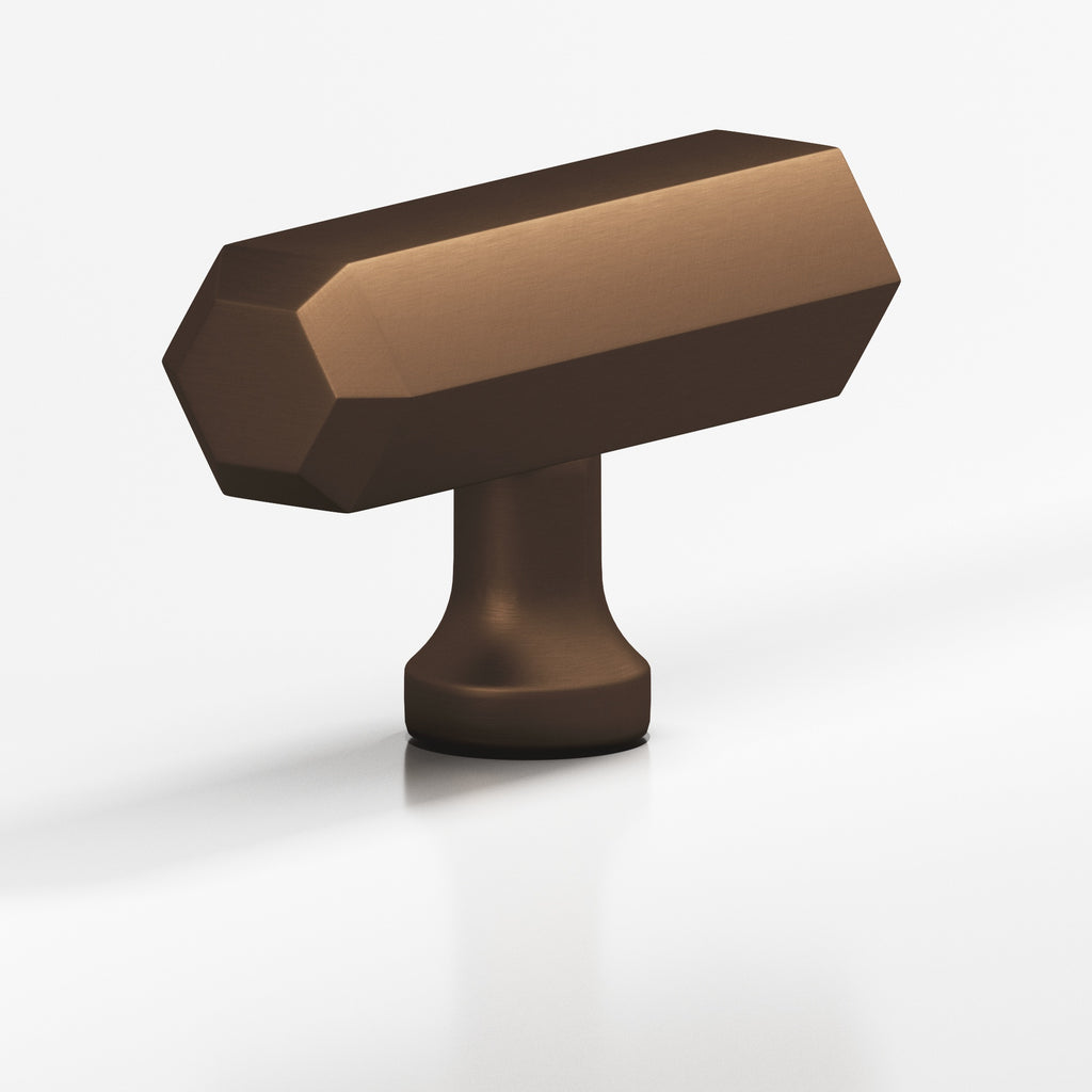Colonial Bronze Series 320 2" Hexagonal Cabinet T-Knob With Flared Post Matte Oil Rubbed Bronze / 2"