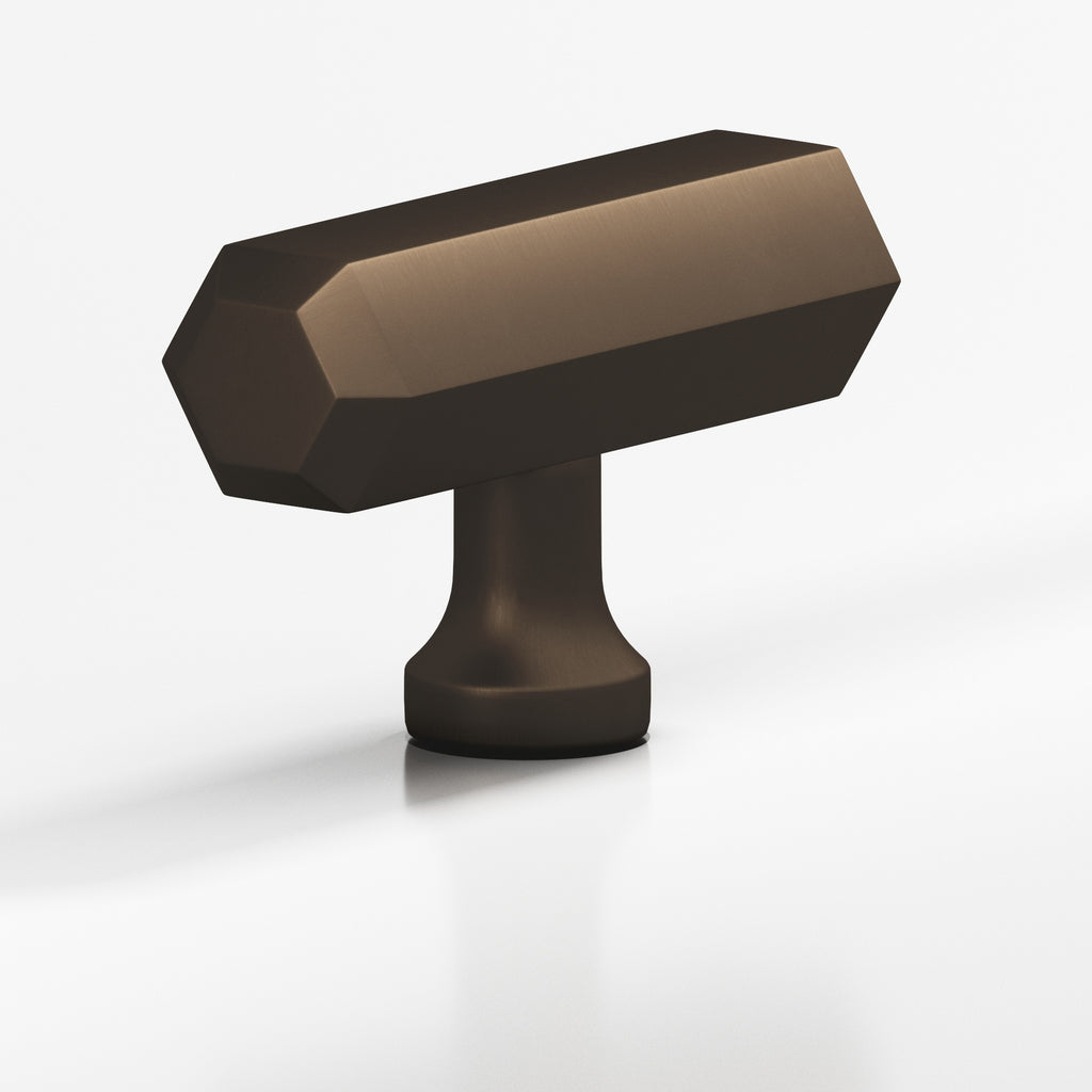 Colonial Bronze Series 320 2" Hexagonal Cabinet T-Knob With Flared Post Heritage Bronze / 2"