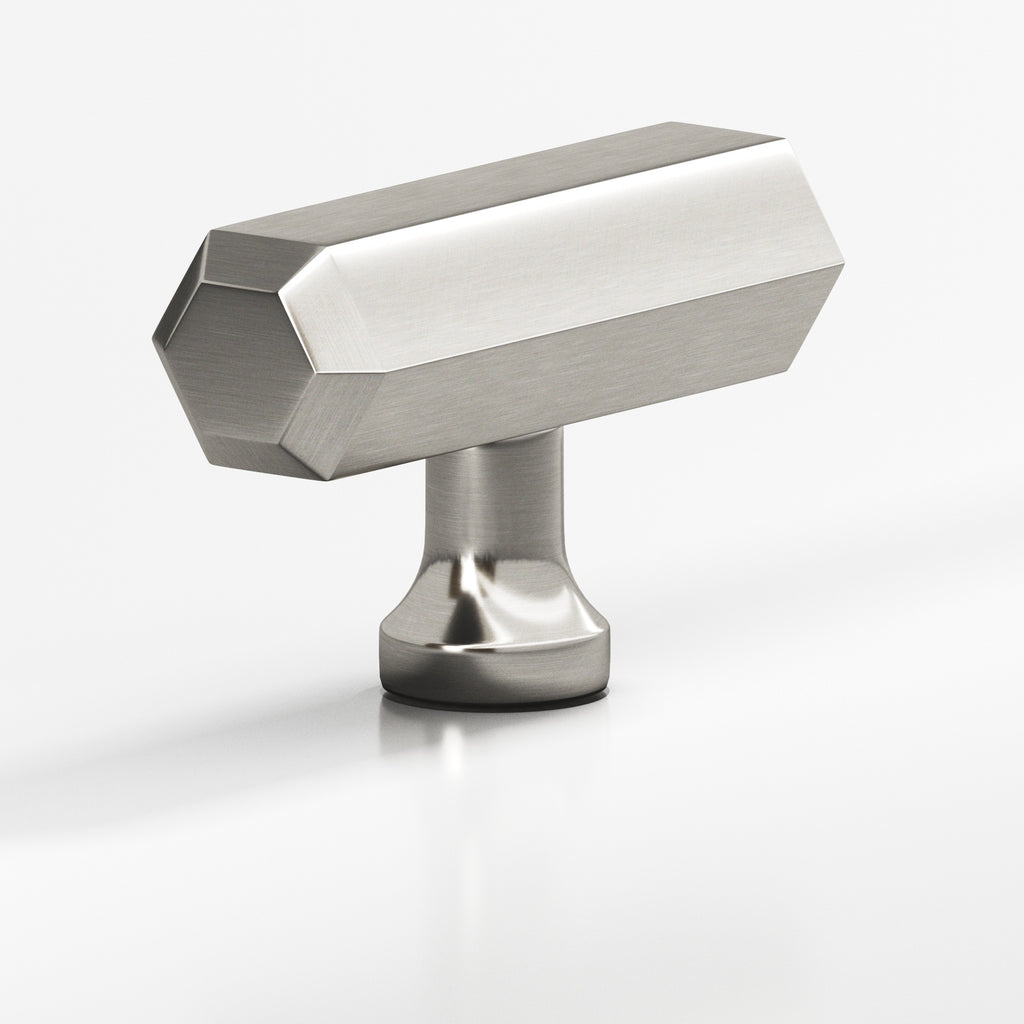 Colonial Bronze Series 320 2" Hexagonal Cabinet T-Knob With Flared Post Satin Nickel / 2"