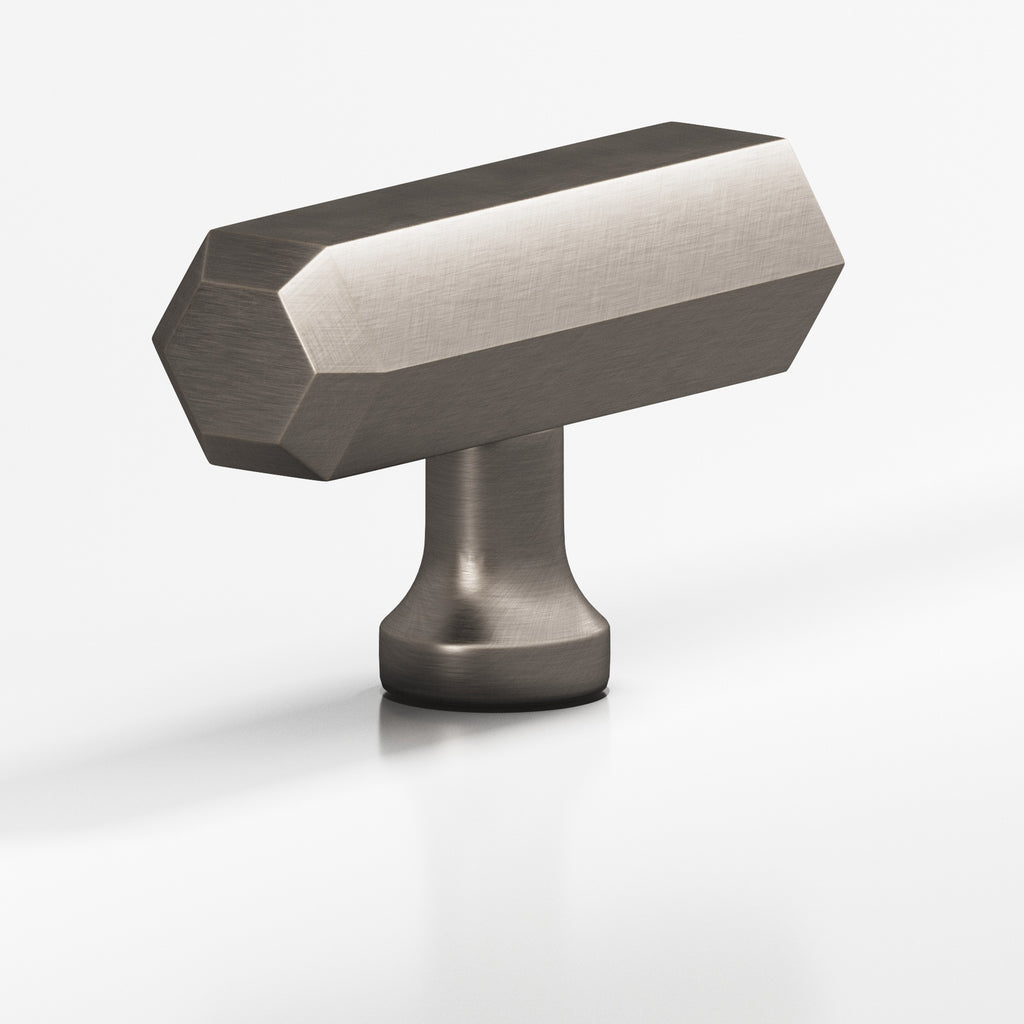Colonial Bronze Series 320 2" Hexagonal Cabinet T-Knob With Flared Post Pewter / 2"