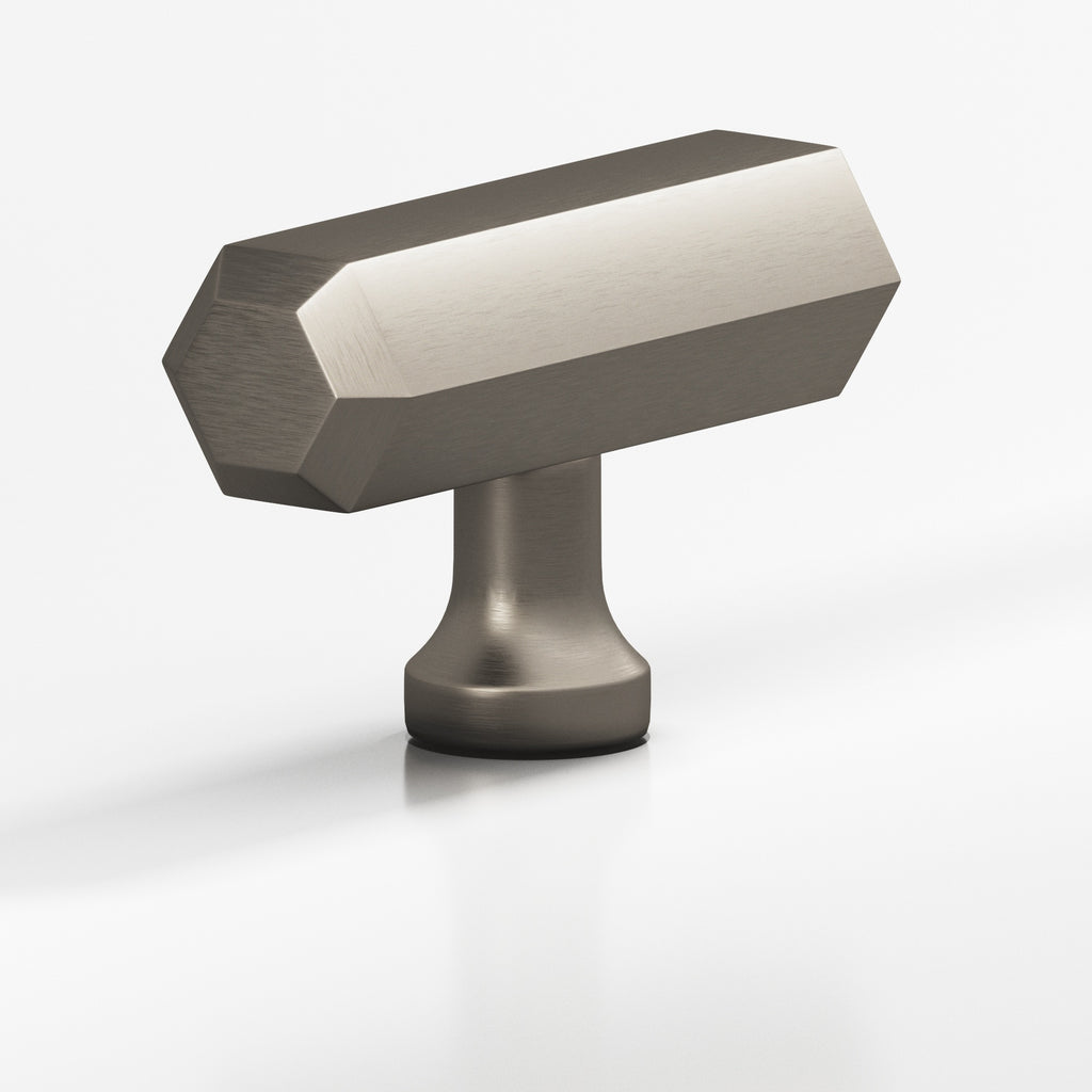 Colonial Bronze Series 320 2" Hexagonal Cabinet T-Knob With Flared Post Matte Pewter / 2"