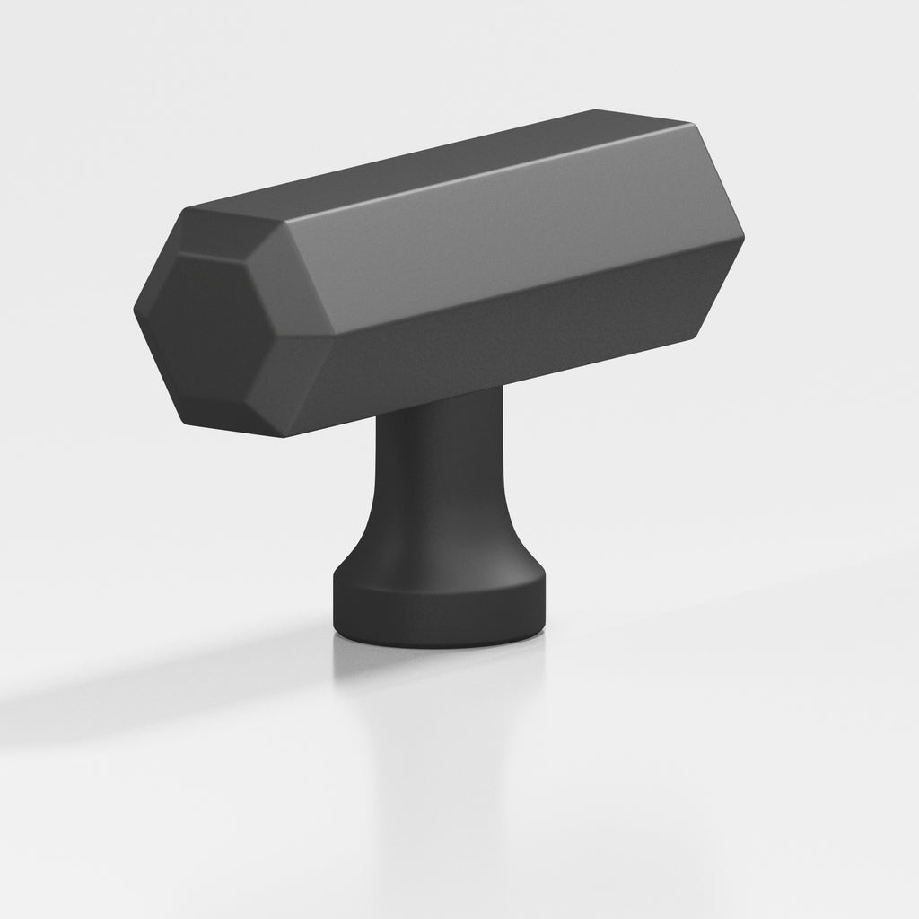 Colonial Bronze Series 320 2" Hexagonal Cabinet T-Knob With Flared Post Matte Graphite / 2"