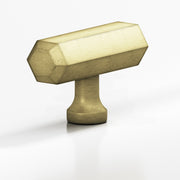 Colonial Bronze Series 320 2" Hexagonal Cabinet T-Knob With Flared Post Distressed Antique Brass / 2"