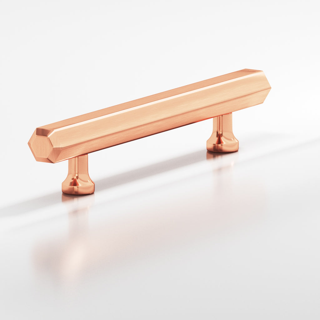 Colonial Bronze Series 323 12" Hexagonal Beveled Appliance Pull With Flared Posts Satin Copper / 12"