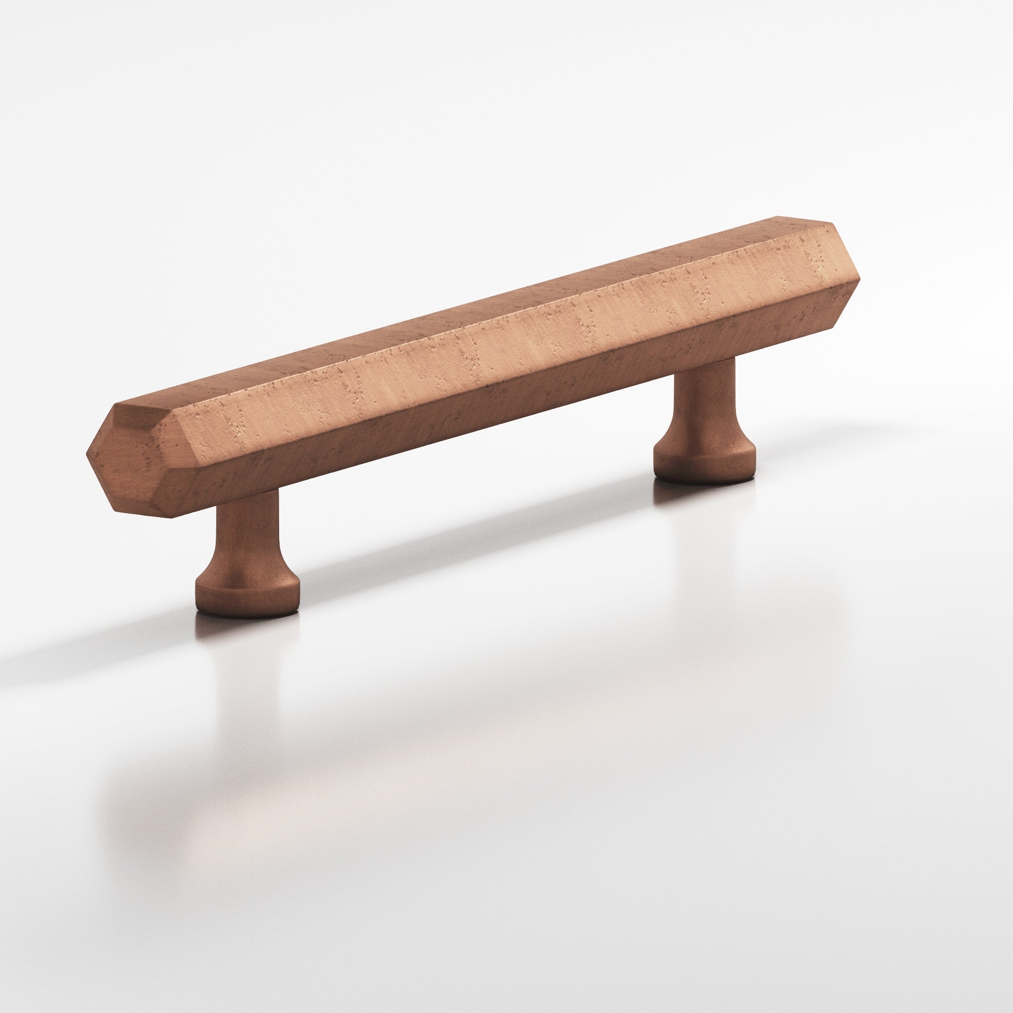 Colonial Bronze Series 321 8" Hexagonal Beveled Cabinet Pull With Flared Posts Distressed Antique Copper / 8"