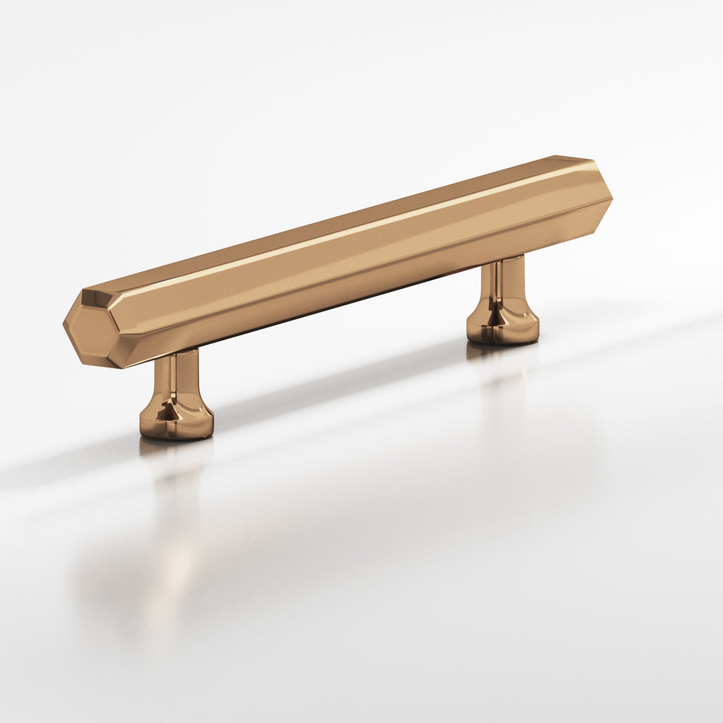 Colonial Bronze Series 323 12" Hexagonal Beveled Appliance Pull With Flared Posts Polished Bronze / 12"