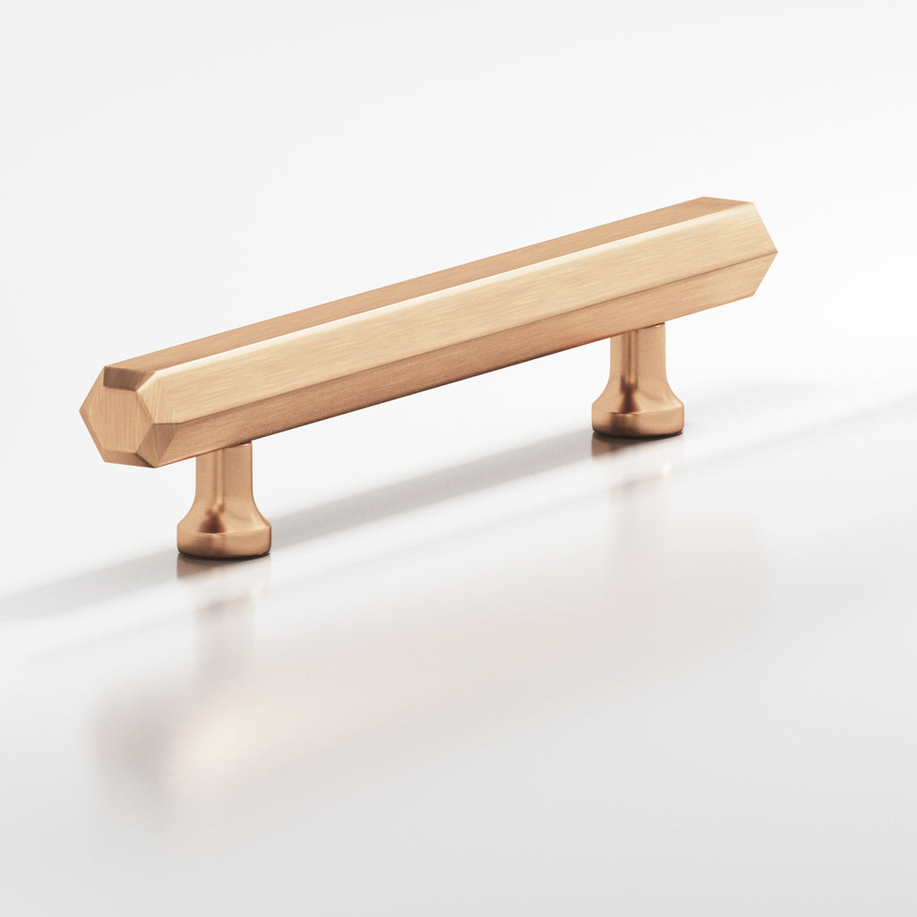 Colonial Bronze Series 323 12" Hexagonal Beveled Appliance Pull With Flared Posts Satin Bronze / 12"