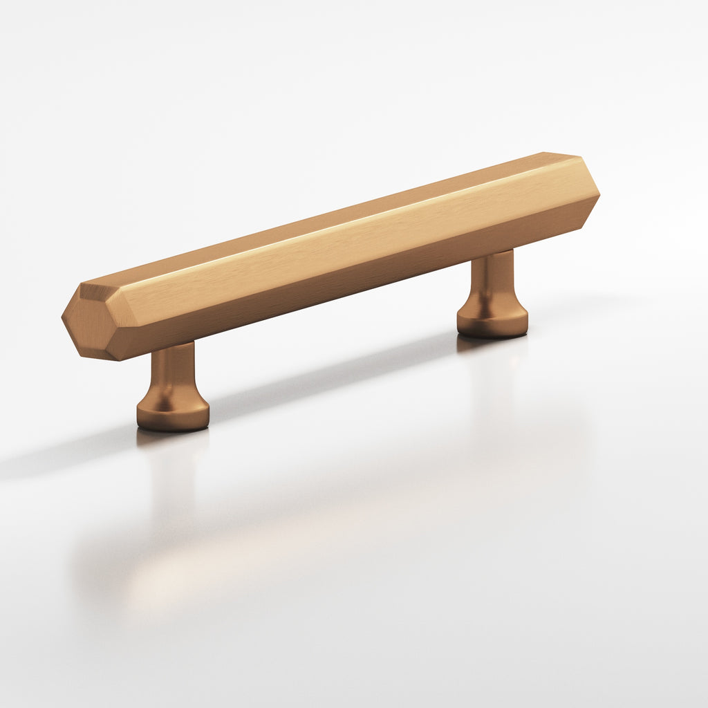 Colonial Bronze Series 323 12" Hexagonal Beveled Appliance Pull With Flared Posts Matte Satin Bronze / 12"