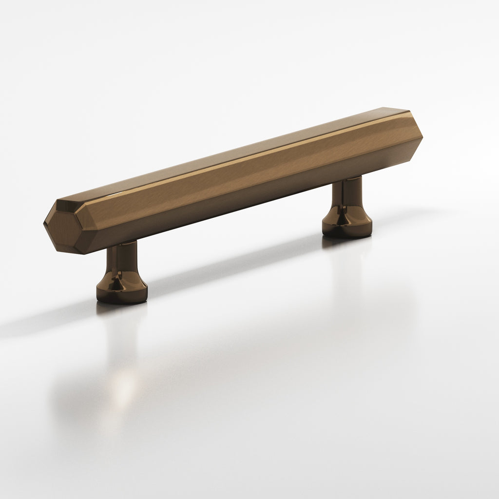 Colonial Bronze Series 323 12" Hexagonal Beveled Appliance Pull With Flared Posts Light Statuary Bronze / 12"
