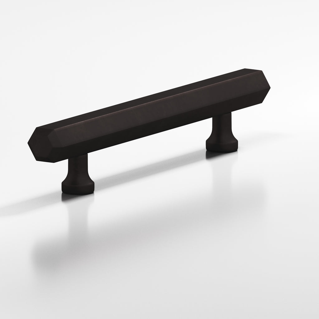 Colonial Bronze Series 323 12" Hexagonal Beveled Appliance Pull With Flared Posts Matte Dark Statuary Bronze / 12"