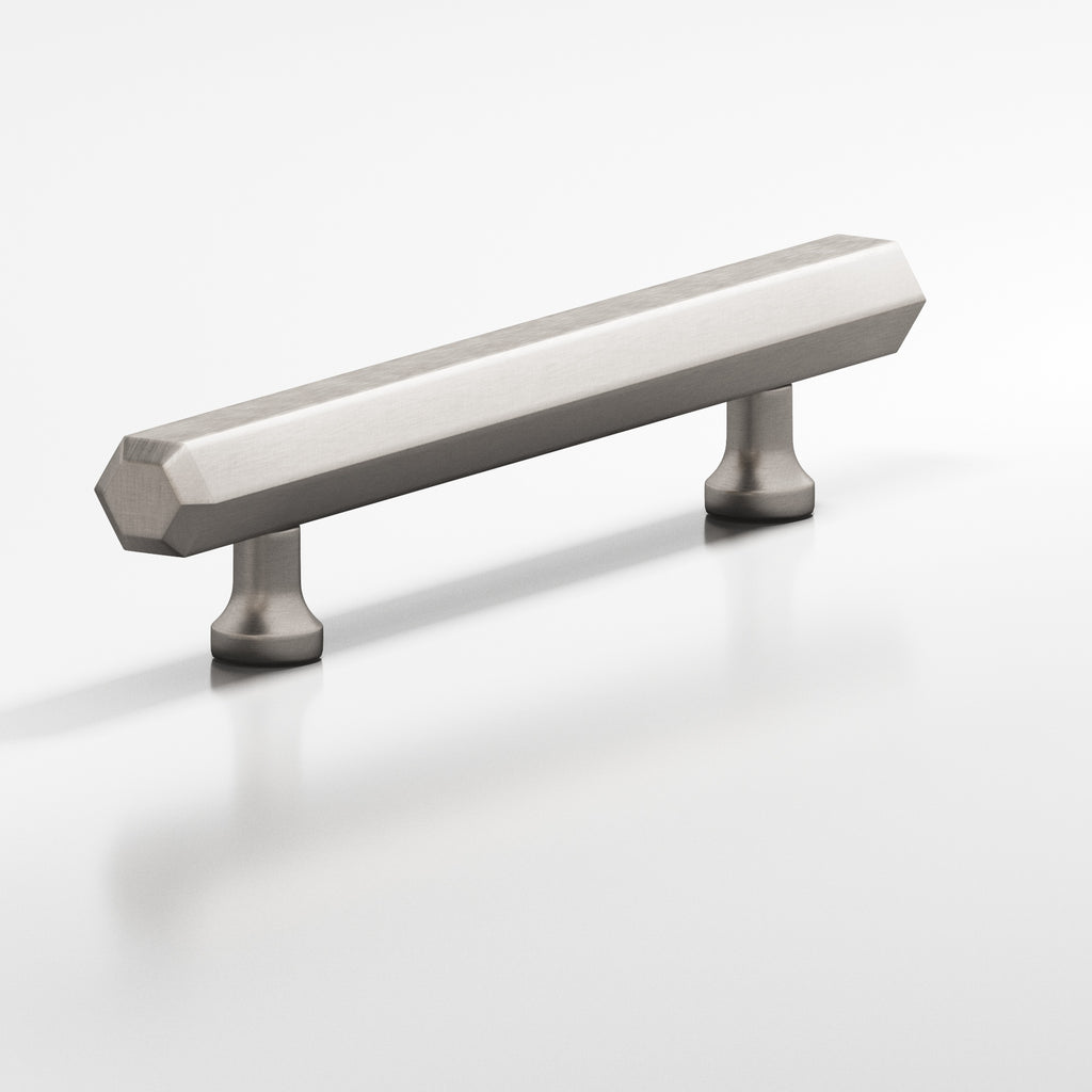 Colonial Bronze Series 323 12" Hexagonal Beveled Appliance Pull With Flared Posts Pewter / 12"
