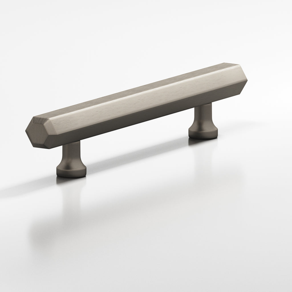 Colonial Bronze Series 323 12" Hexagonal Beveled Appliance Pull With Flared Posts Matte Pewter / 12"