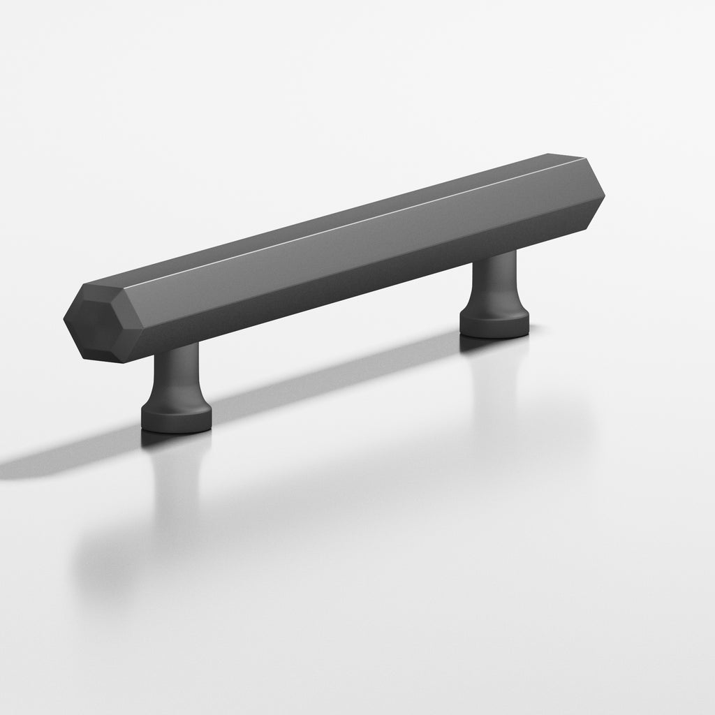Colonial Bronze Series 323 12" Hexagonal Beveled Appliance Pull With Flared Posts Matte Graphite / 12"