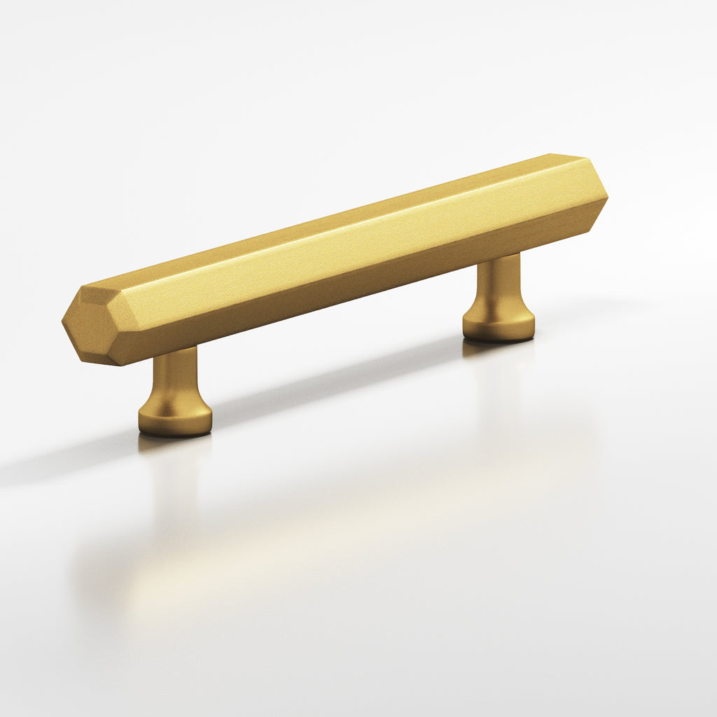 Colonial Bronze Series 323 12" Hexagonal Beveled Appliance Pull With Flared Posts Frost Brass™ / 12"