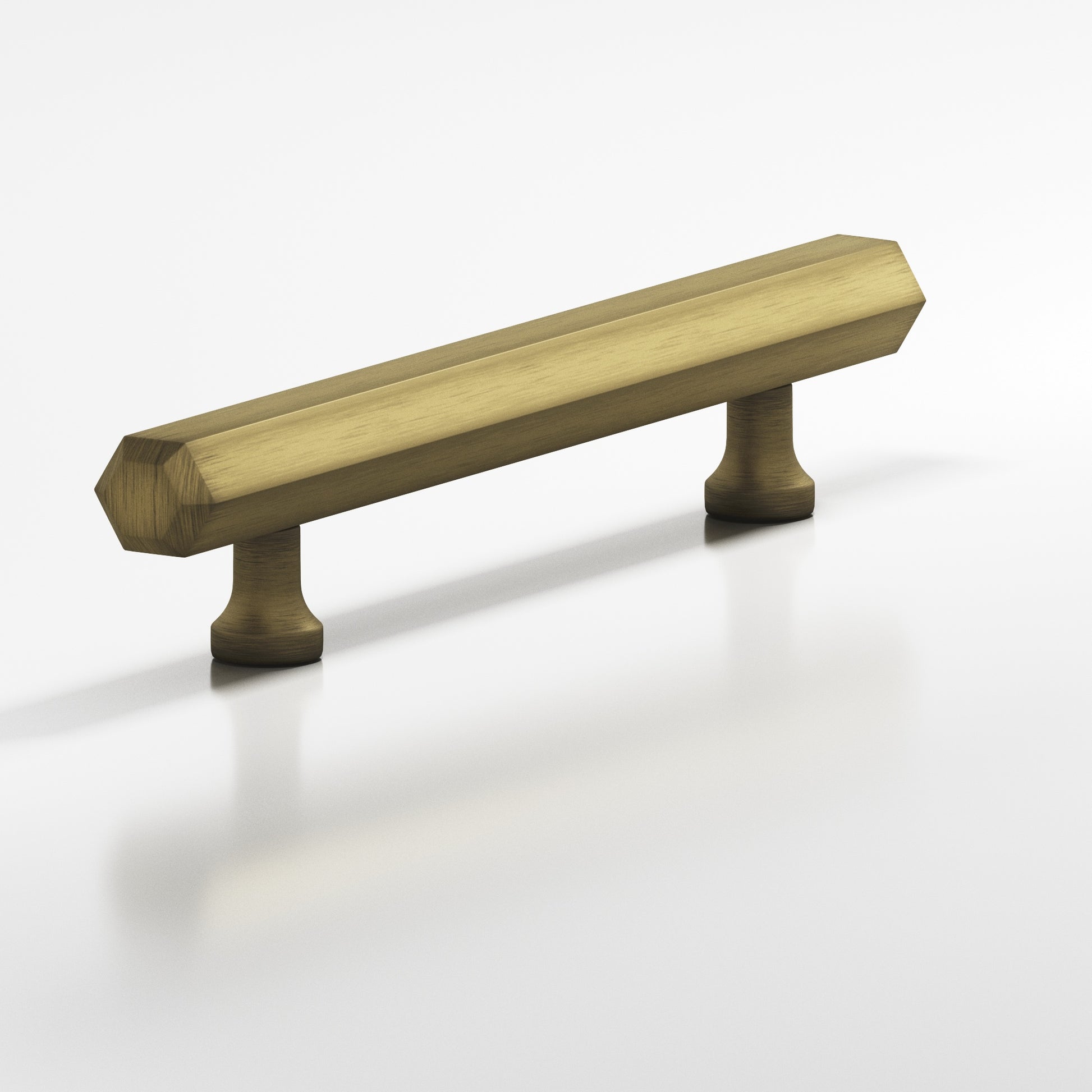 Colonial Bronze Series 321 10" Hexagonal Beveled Cabinet Pull With Flared Posts Matte Antique Satin Brass / 10"