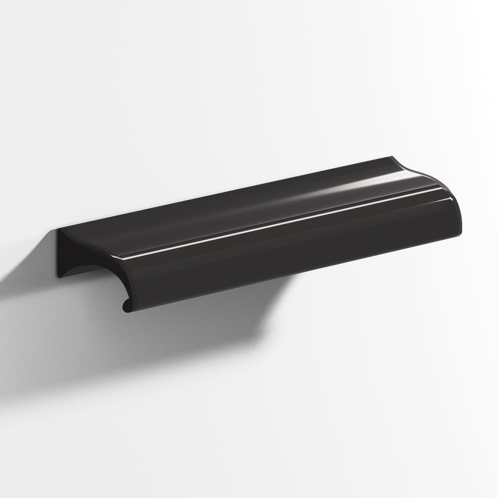 Colonial Bronze Series 458 8" Waterfall Cabinet Pull With Straight Ends Satin Black / 8"
