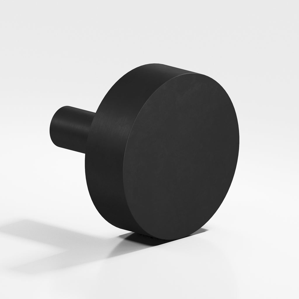 Colonial Bronze Series 512 1.5" Round Cabinet Knob With Straight Post Matte Satin Black / 1.5"