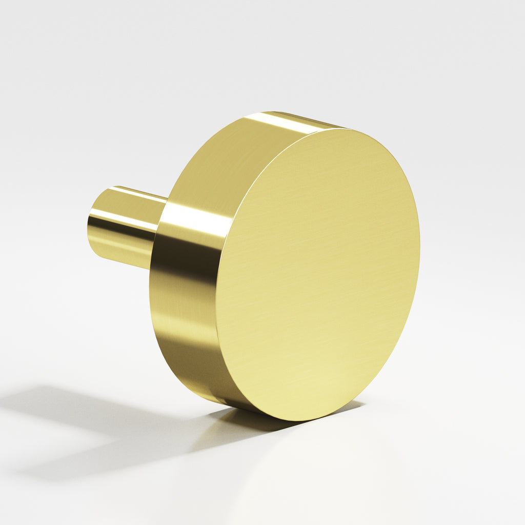 Colonial Bronze Series 512 1.5" Round Cabinet Knob With Straight Post Unlacquered Polished Brass / 1.5"