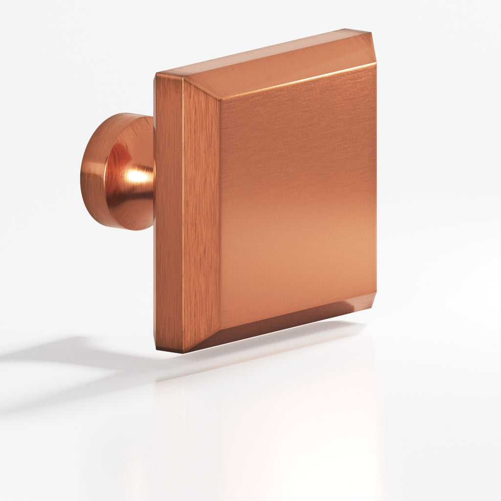 Colonial Bronze Series 527 1.5" Square Beveled Cabinet Knob With Flared Post Antique Copper / 1.5"