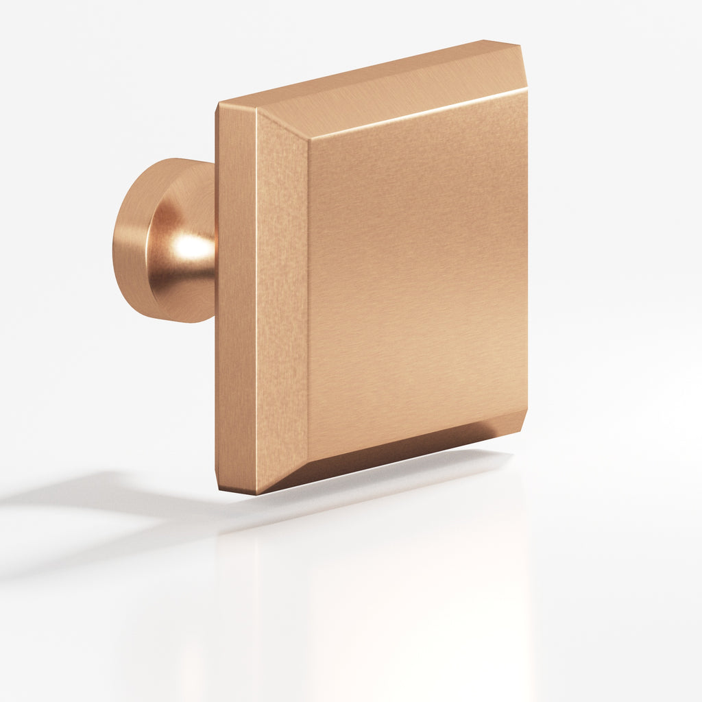 Colonial Bronze Series 527 1.5" Square Beveled Cabinet Knob With Flared Post Satin Bronze / 1.5"