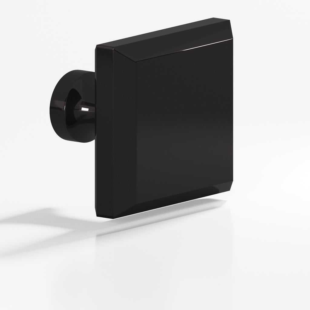 Colonial Bronze Series 527 1.5" Square Beveled Cabinet Knob With Flared Post Satin Black / 1.5"