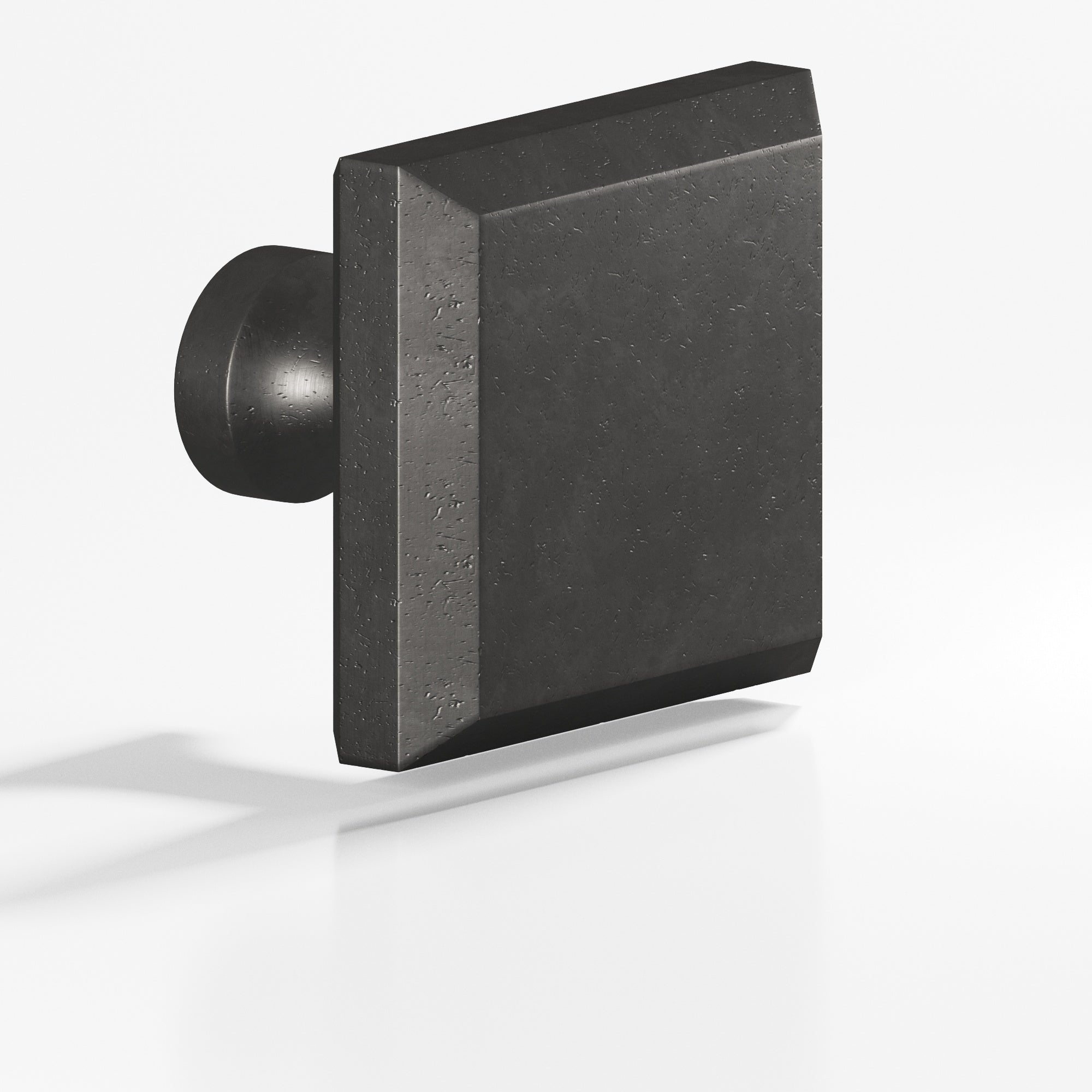 Colonial Bronze Series 527 1.5" Square Beveled Cabinet Knob With Flared Post Distressed Satin Black / 1.5"