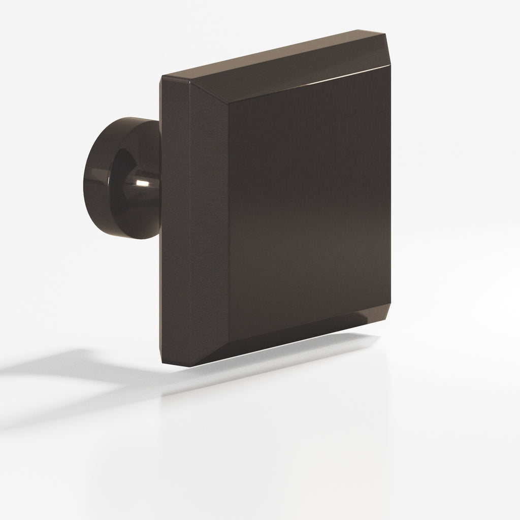 Colonial Bronze Series 527 1.5" Square Beveled Cabinet Knob With Flared Post Dark Statuary Bronze / 1.5"