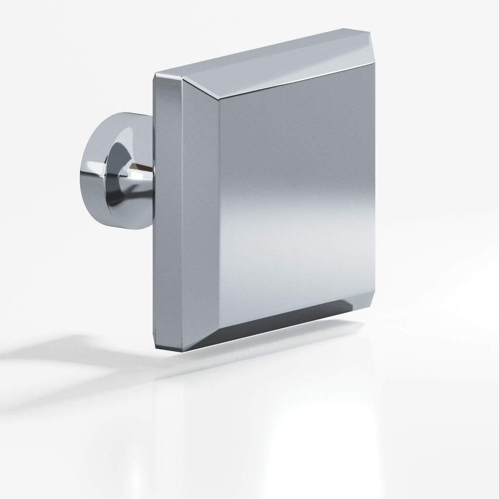Colonial Bronze Series 527 1.5" Square Beveled Cabinet Knob With Flared Post Polished Chrome / 1.5"