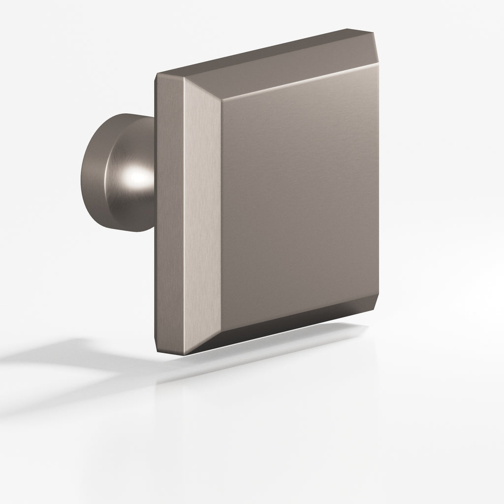 Colonial Bronze Series 527 1.5" Square Beveled Cabinet Knob With Flared Post Pewter / 1.5"