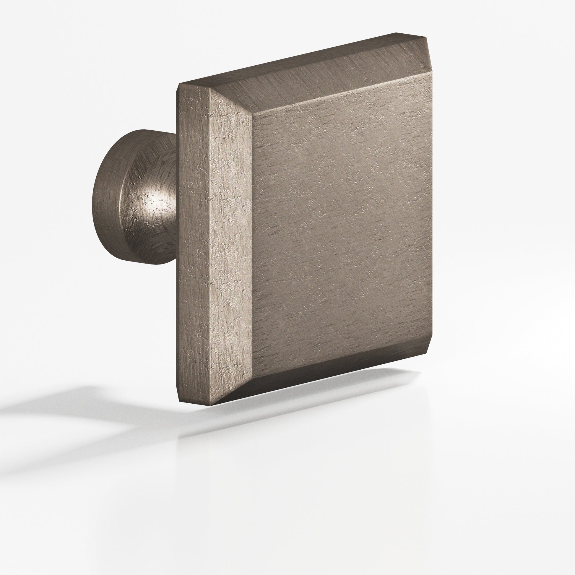 Colonial Bronze Series 527 1.5" Square Beveled Cabinet Knob With Flared Post Distressed Pewter / 1.5"