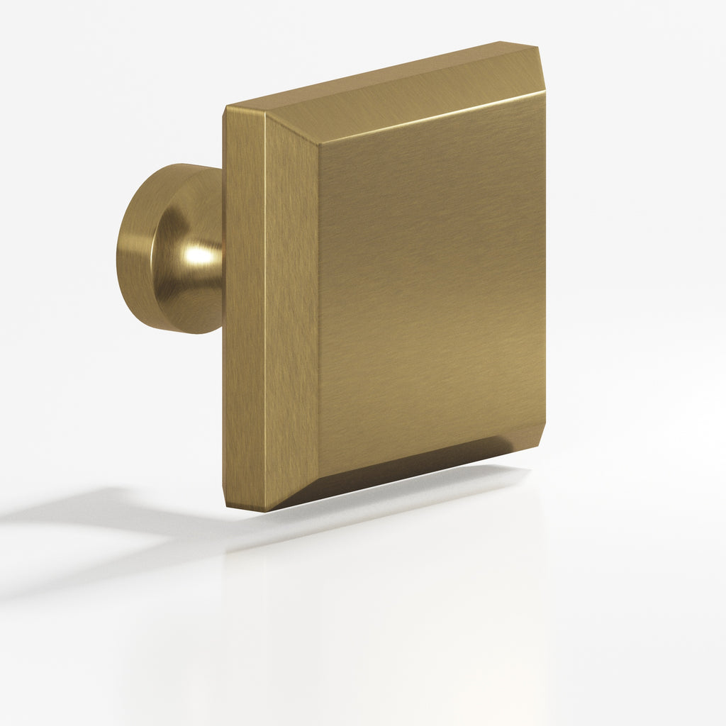 Colonial Bronze Series 527 1.5" Square Beveled Cabinet Knob With Flared Post Antique Brass / 1.5"