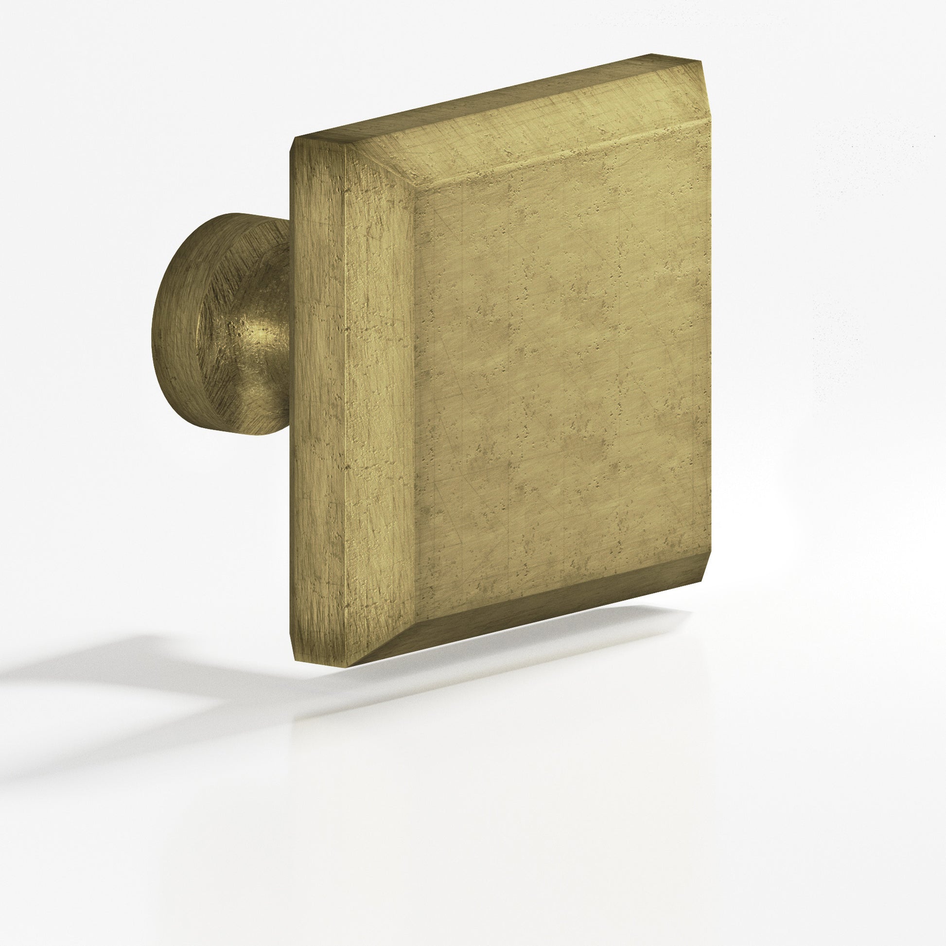 Colonial Bronze Series 527 1.5" Square Beveled Cabinet Knob With Flared Post Distressed Antique Brass / 1.5"