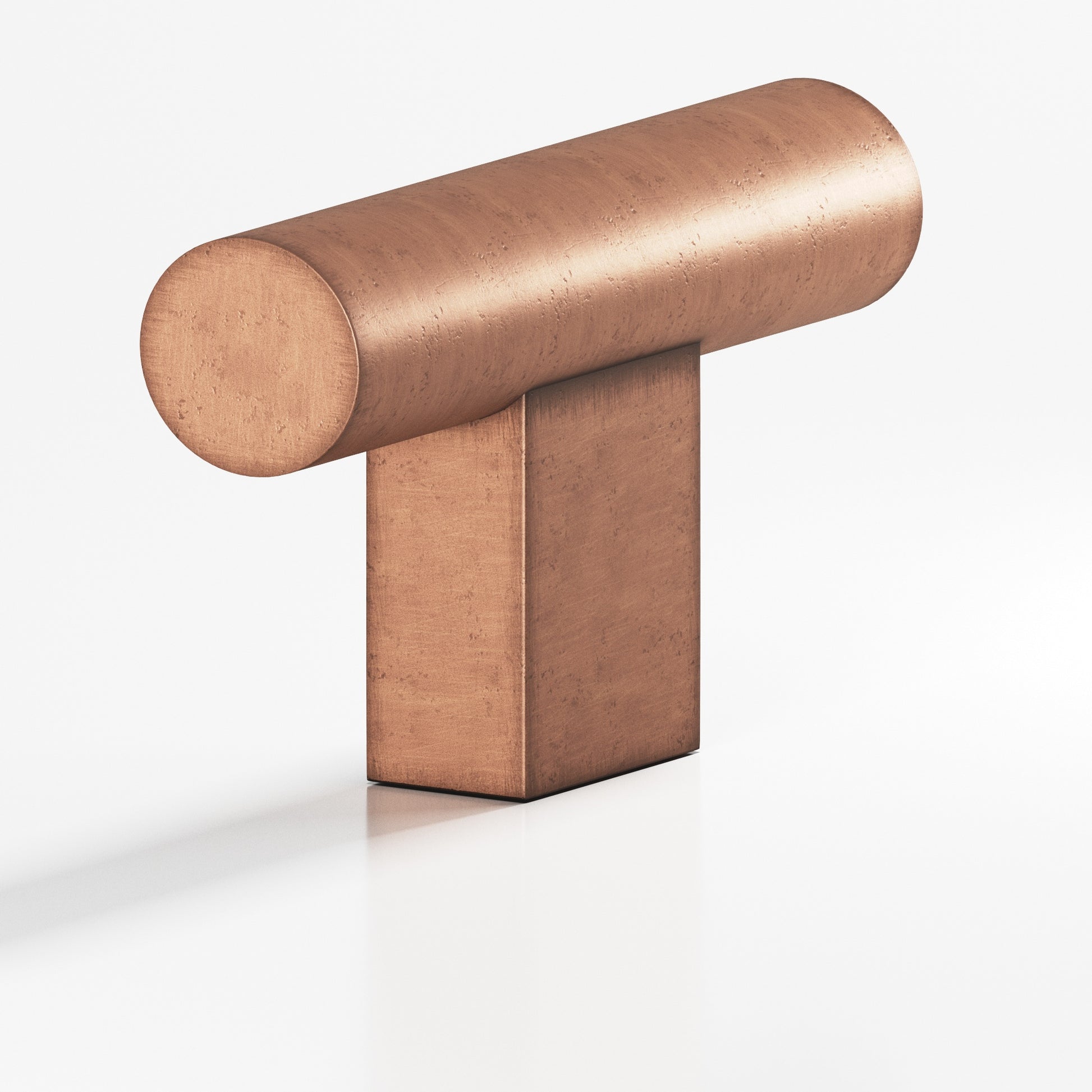 Colonial Bronze Series 534 1.5" Round Cabinet T-Knob With Rectangular Post Distressed Antique Copper / 1.5"