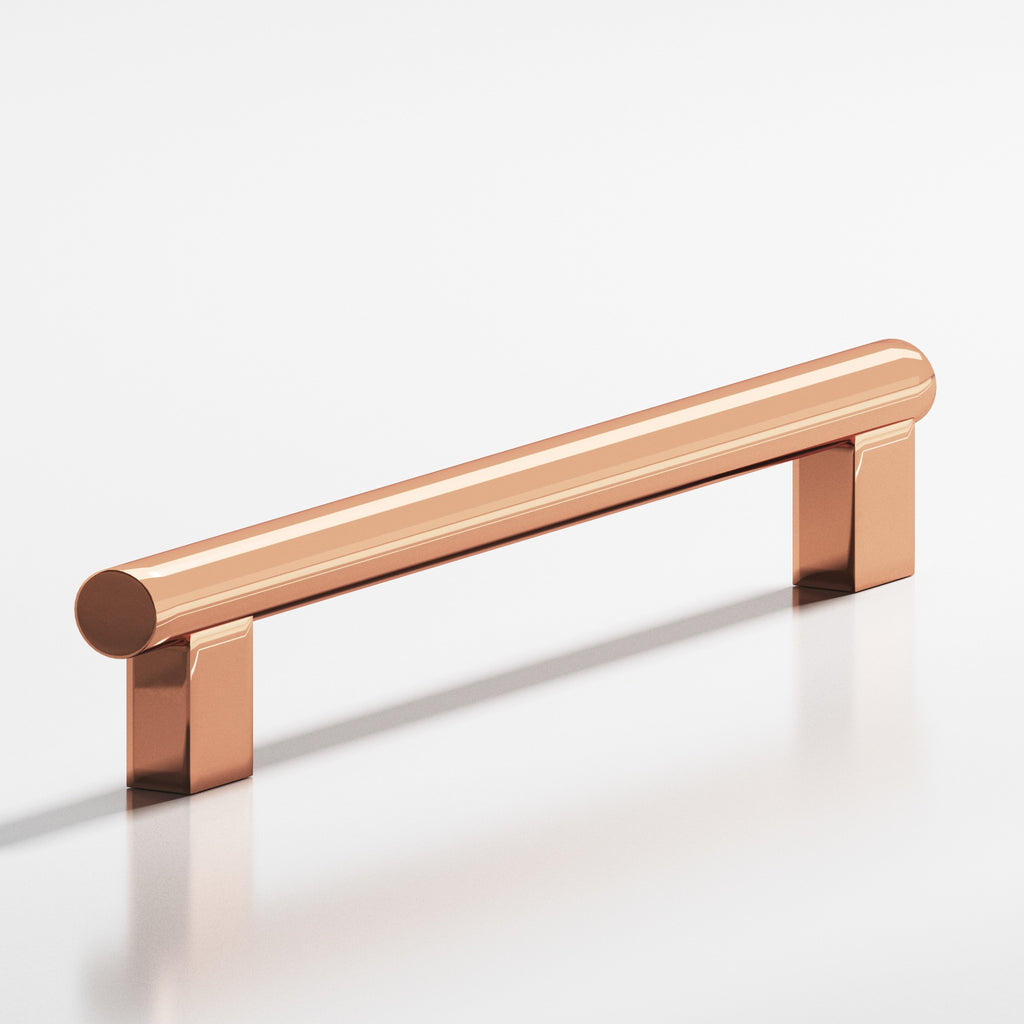 Colonial Bronze Series 536 8" Round Cabinet Pull With Rectangular Posts Polished Copper / 8"