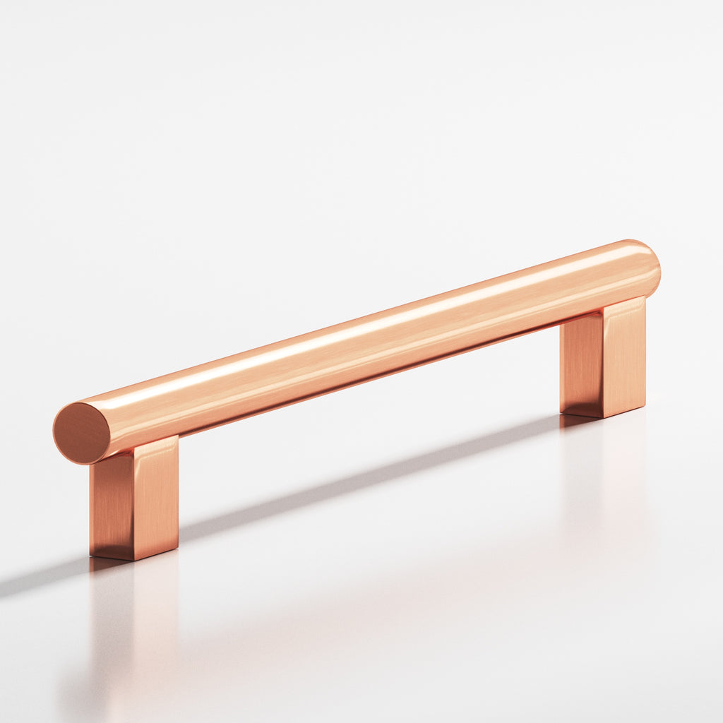 Colonial Bronze Series 536 8" Round Cabinet Pull With Rectangular Posts Satin Copper / 8"