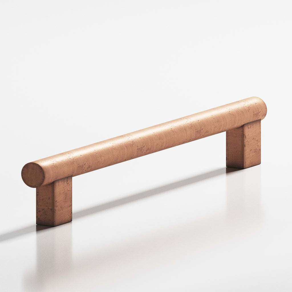 Colonial Bronze Series 535 8" Round Cabinet Pull With Rectangular Posts Distressed Antique Copper / 8"