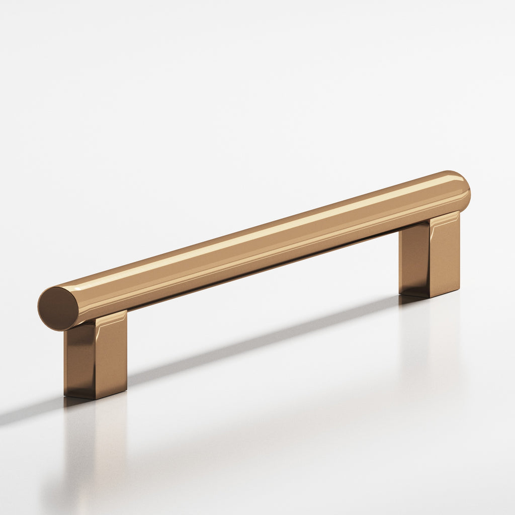 Colonial Bronze Series 536 8" Round Cabinet Pull With Rectangular Posts Polished Bronze / 8"