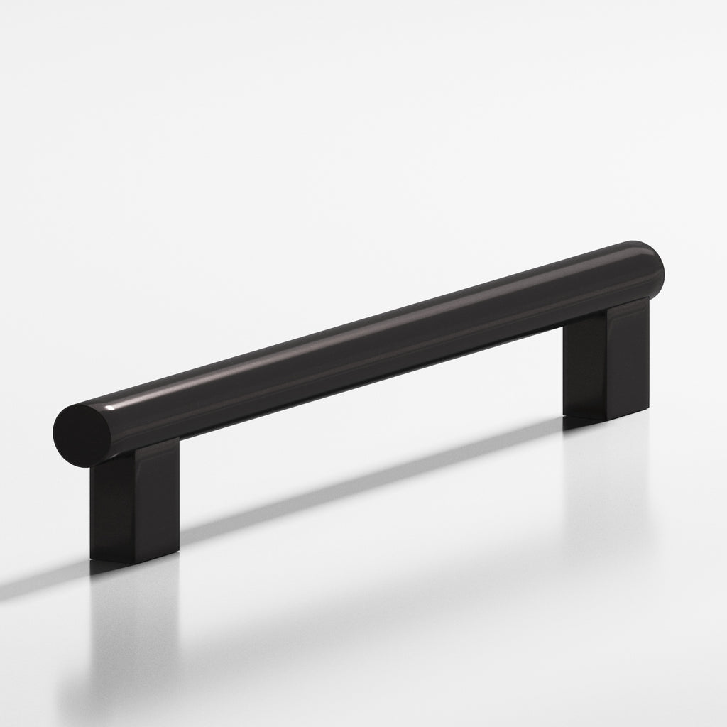 Colonial Bronze Series 536 8" Round Cabinet Pull With Rectangular Posts Satin Black / 8"
