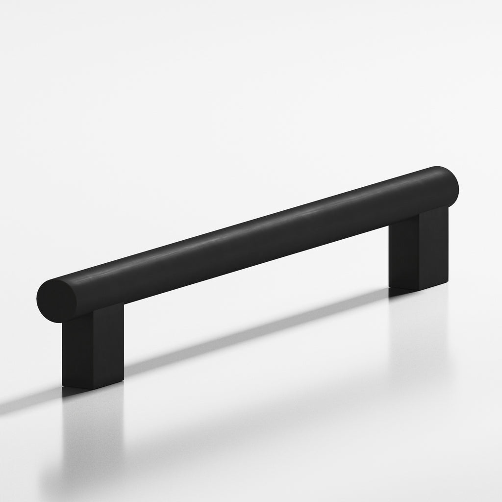 Colonial Bronze Series 536 8" Round Cabinet Pull With Rectangular Posts Matte Satin Black / 8"