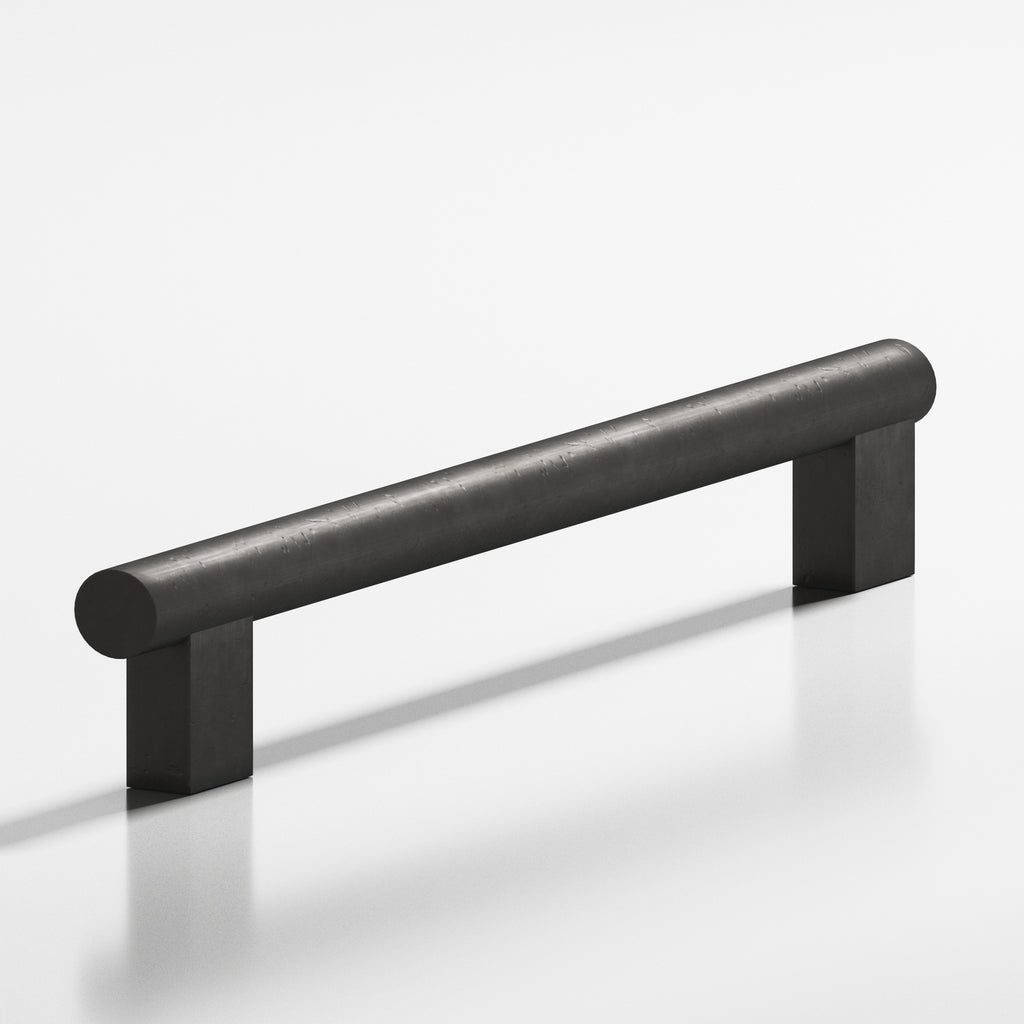 Colonial Bronze Series 537 6" Round Cabinet Pull With Rectangular Posts Distressed Satin Black / 6"