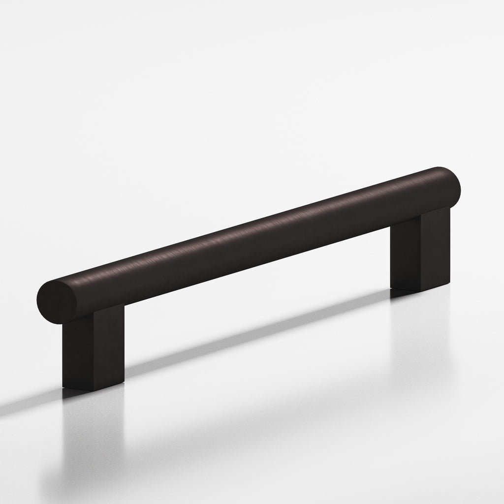 Colonial Bronze Series 538 8" Round Cabinet Pull With Rectangular Posts Matte Dark Statuary Bronze / 8"