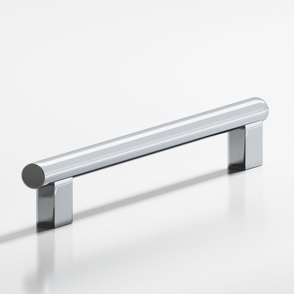 Colonial Bronze Series 538 8" Round Cabinet Pull With Rectangular Posts Polished Chrome / 8"