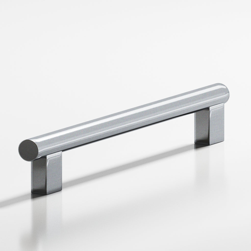Colonial Bronze Series 538 8" Round Cabinet Pull With Rectangular Posts Satin Chrome / 8"