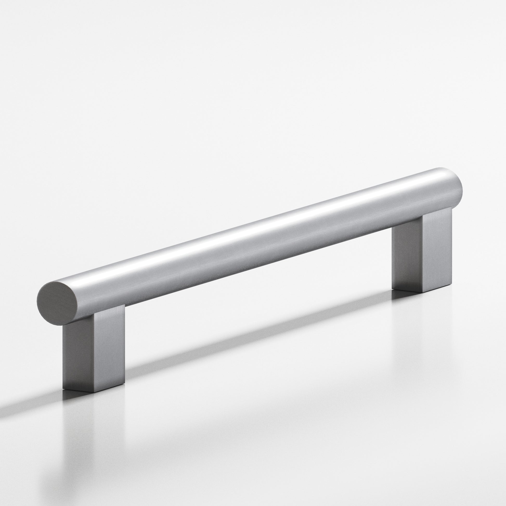 Colonial Bronze Series 535 8" Round Cabinet Pull With Rectangular Posts Matte Satin Chrome / 8"