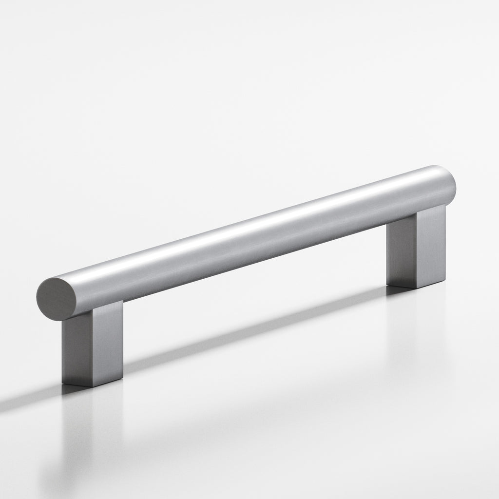 Colonial Bronze Series 535 4" Round Cabinet Pull With Rectangular Posts Matte Satin Chrome / 4"