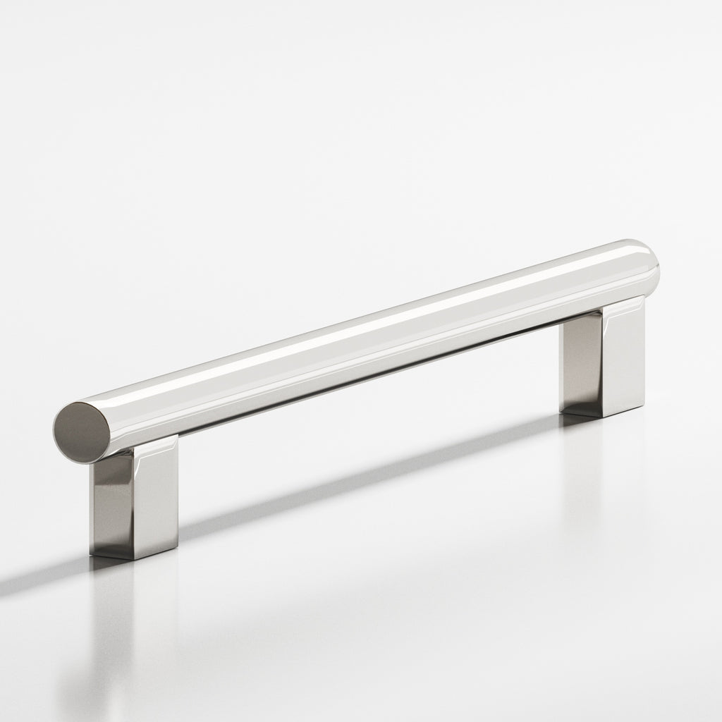 Colonial Bronze Series 536 8" Round Cabinet Pull With Rectangular Posts Polished Nickel / 8"